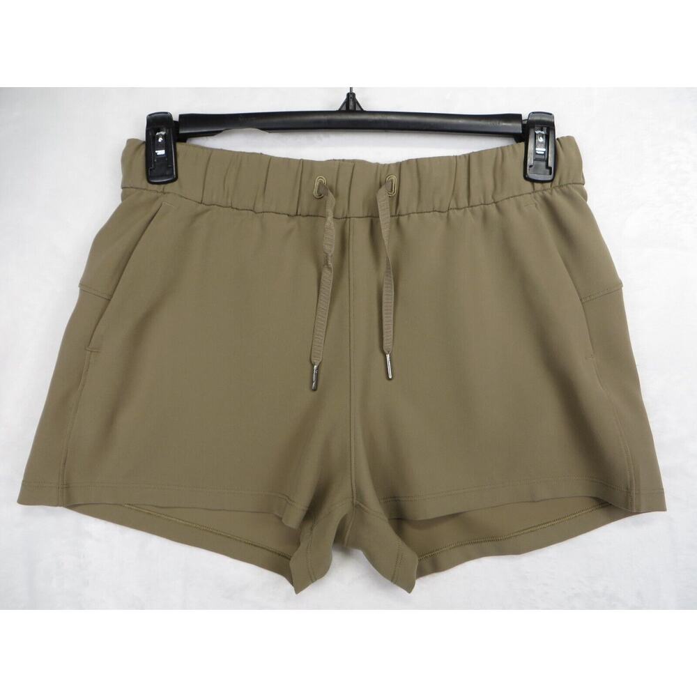 Lululemon Size 8 Softstreme Shorts Taupe Hi Rise Cinch Waist 2.5" Inseam